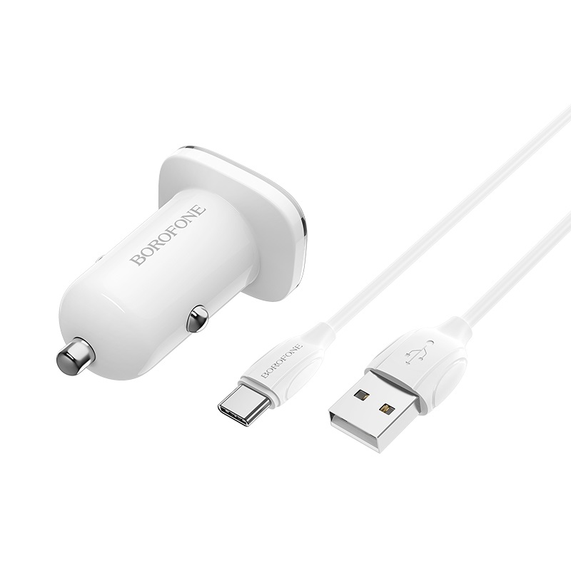 borofone-bz12a-lasting-power-qc30-single-port-in-car-charger-set-with-usb-c-cable-connectors