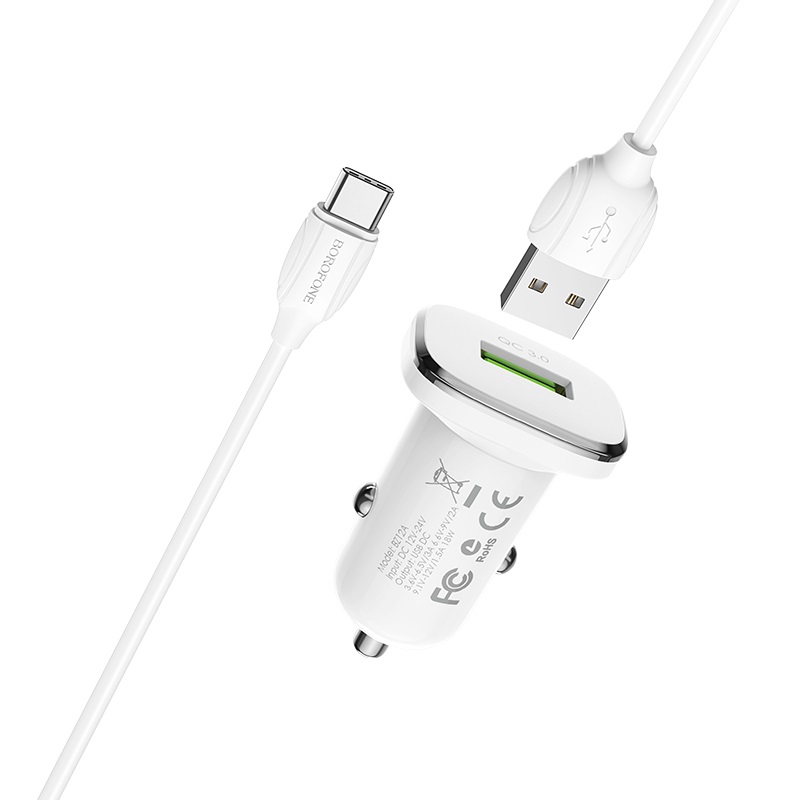 borofone-bz12a-lasting-power-qc30-single-port-in-car-charger-set-with-usb-c-cable-kit