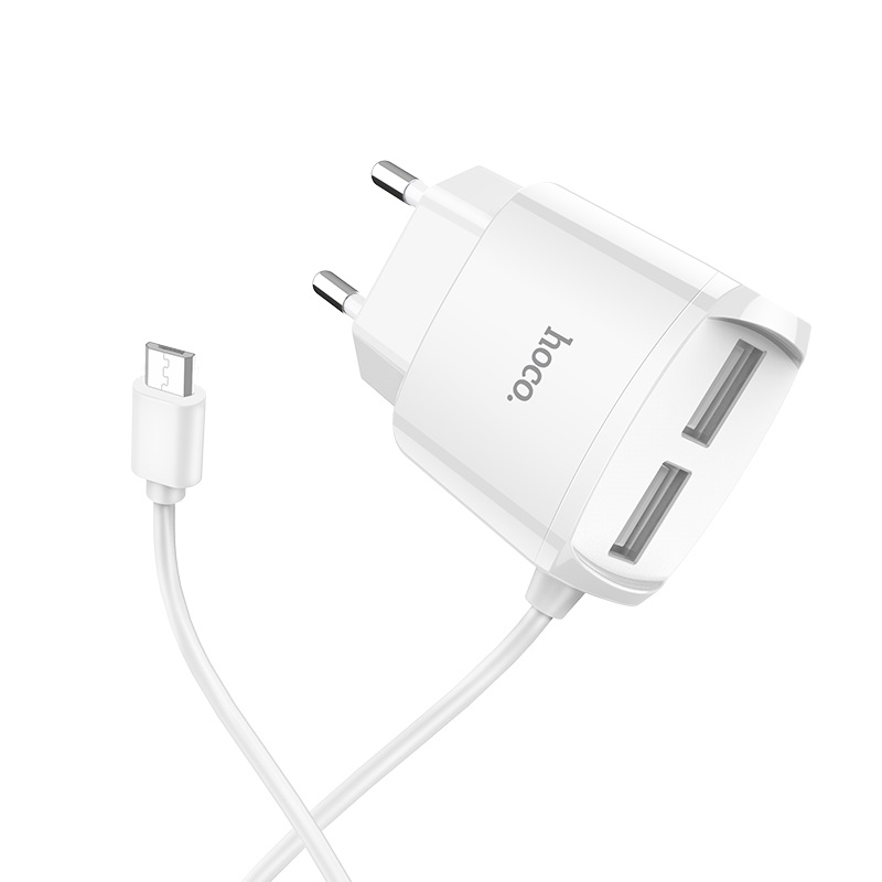 hoco-c59a-mega-joy-double-port-wall-charger-eu-micro-usb-ports